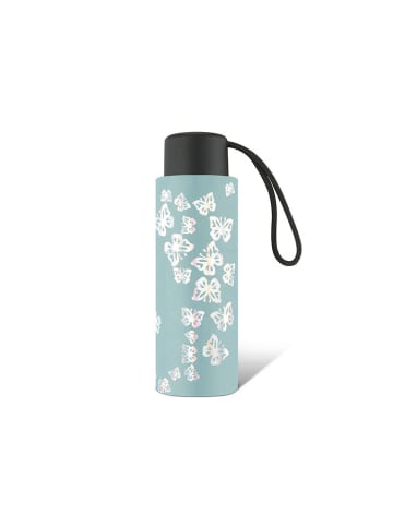 Pierre Cardin Taschenschirm in Türkis/ Silber - Ø 92 cm