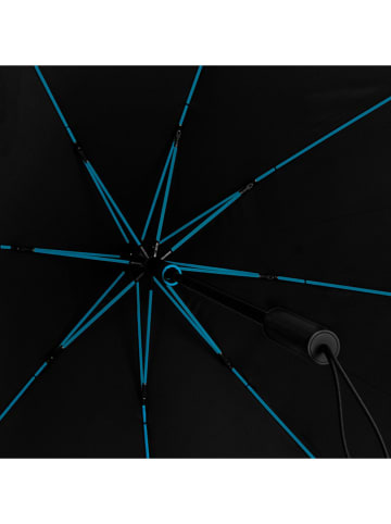 Impliva Parasol sztormowy w kolorze czarno-turkusowym - 95 x 90 cm