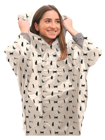 SMATI Ponczo przeciwdeszczowe w kolorze beżowym