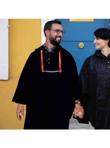 SMATI Ponczo przeciwdeszczowe w kolorze czarnym