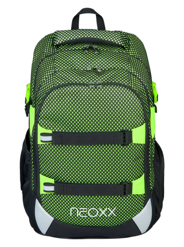 neoxx Schulrucksack "All about Neon" in Khaki - (B)31 x (H)45,5 x (T)24 cm