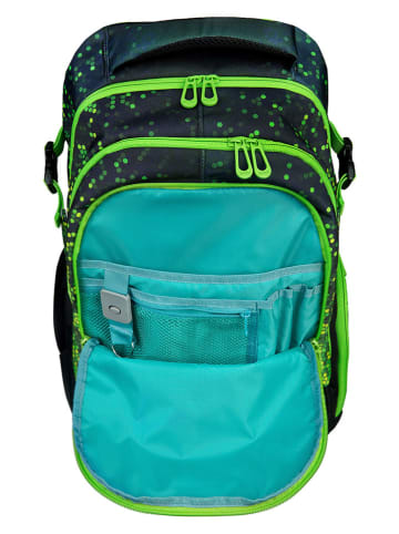 neoxx Schulrucksack "Pixel in my mind" in Grün/ Schwarz - (B)31 x (H)45,5 x (T)24 cm