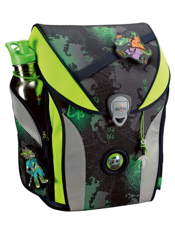 DerDieDas 5tlg. Schulranzen-Set " ErgoFlex Max - Funny Fighter" in Schwarz