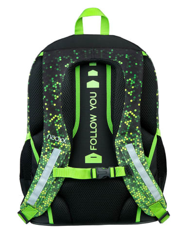 neoxx Rucksack "Flow" in Grün - (B)28 x (H)42,5 x (T)18 cm