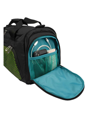 neoxx Torba sportowa "All about Neon" w kolorze zielono-czarnym - 43,5 x 26 x 24 cm