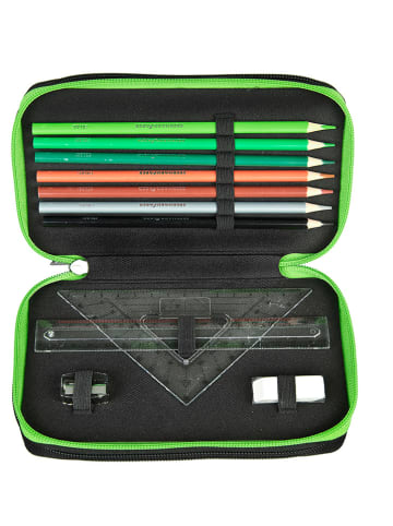 Jurassic World Piórnik "Jurassic World" w kolorze zielonym z akcesoriami - 20 x 13 x 7,5 cm