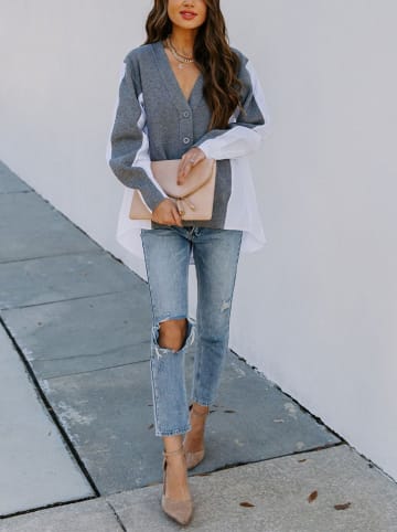 LA Angels Cardigan in Grau/ Creme