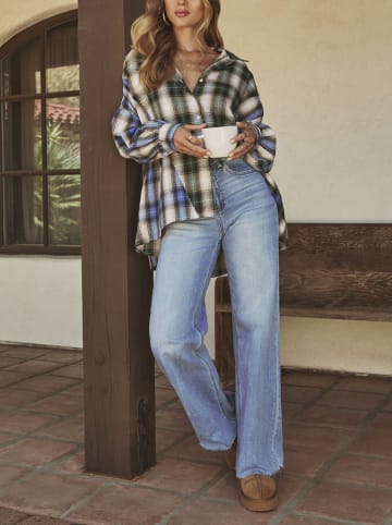 LA Angels Blouse crème/kaki/blauw