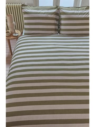 Beddinghouse Bettwäsche-Set "Bold Stripe" in Khaki/ Creme