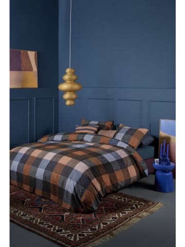 Beddinghouse Flanell-Bettwäsche-Set ''Beckett'' in Braun/ Blau