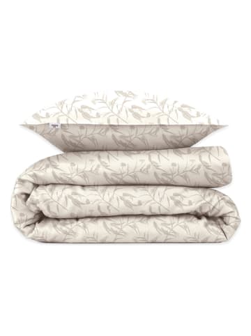 Zo!Home Komplet pościeli "Fiori di Satinado" w kolorze kremowym z mako-satyny