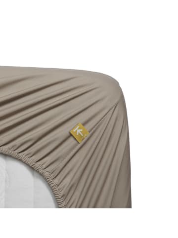 Beddinghouse Perkalowe prześcieradło w kolorze beżowym na gumce