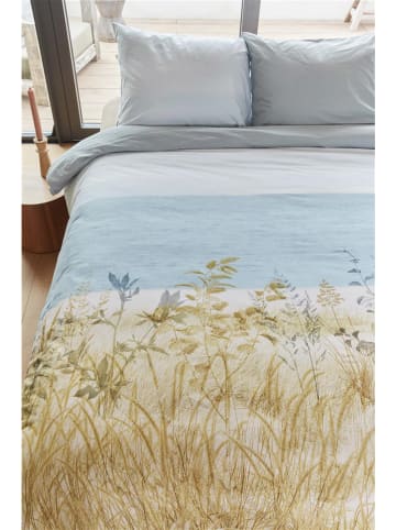 Beddinghouse Renforcé-Bettwäsche-Set "Dunes" in Hellblau/ Beige/ Weiß