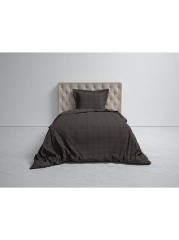 Heckett Lane Satin-Bettwäsche-Set "Diamante" in Anthrazit