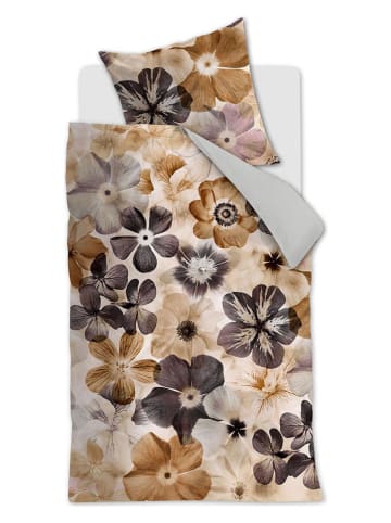 Beddinghouse Satin-Bettwäsche-Set "Jane" in Lila/ Beige