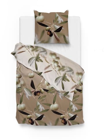 Zo!Home Satin-Bettwäsche-Set "Mylie" in Braun/ Hellbraun