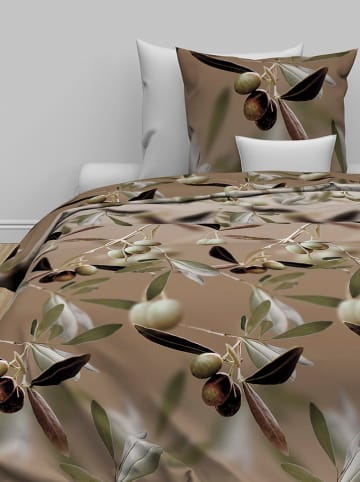 Zo!Home Satin-Bettwäsche-Set "Mylie" in Braun/ Hellbraun