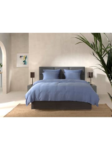 Yellow Satin-Bettwäsche-Set in Blau