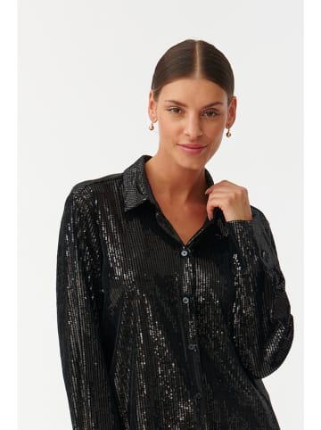 TATUUM Paillettenbluse zwart