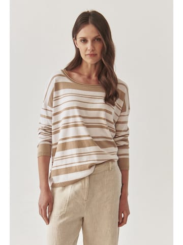 TATUUM Sweter w kolorze biało-karmelowym