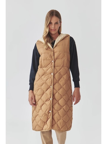 TATUUM Doorgestikte bodywarmer beige