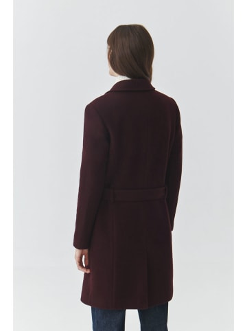 TATUUM Wełniany płaszcz w kolorze bordowym