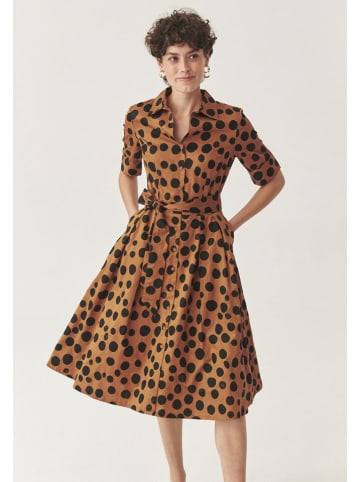 TATUUM Kleid in Hellbraun/ Schwarz