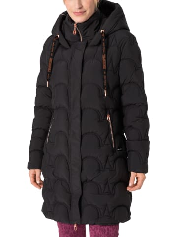 Timezone Doorgestikte mantel zwart