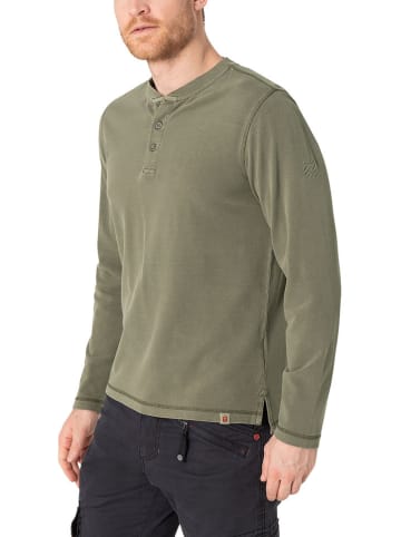 Timezone Koszulka "Henley" w kolorze oliwkowym