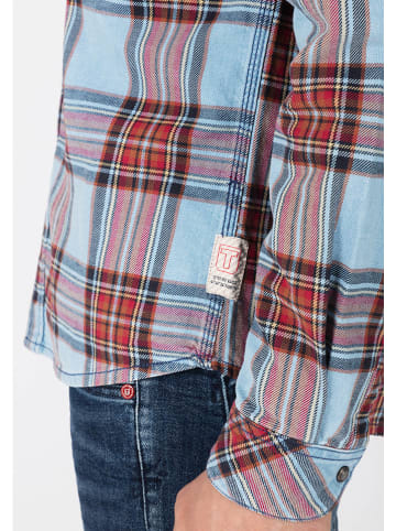Timezone Hemd - Regular fit - in Hellblau/ Rot