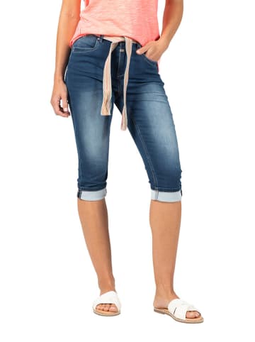 Timezone Spijkercapribroek "Marah" - slim fit - blauw