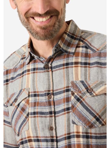 Timezone Hemd in Braun/ Grau/ Orange