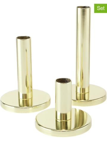 Boltze 3er-Set: Kerzenständer "Malko" in Gold