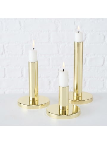 Boltze 3er-Set: Kerzenständer "Malko" in Gold