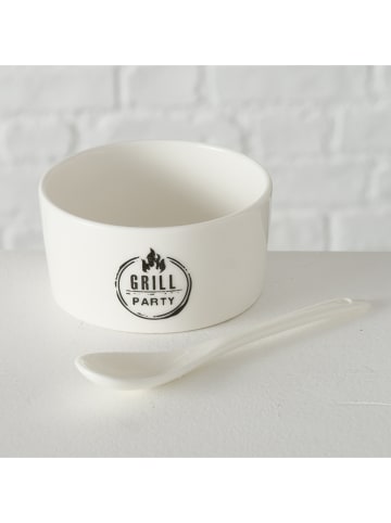 Boltze 7tlg. Schalen-Set "Conny" in Weiß/ Bambus