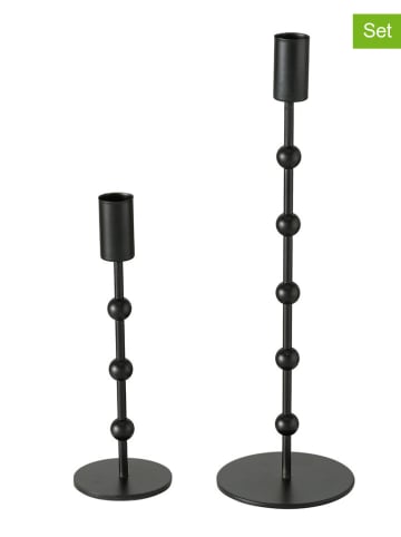 Boltze 2er-Set: Kerzenleuchter "Kimberly" in Schwarz