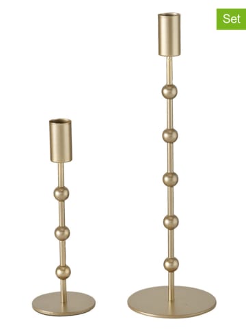 Boltze 2er-Set: Kerzenständer "Kimberly" in Gold