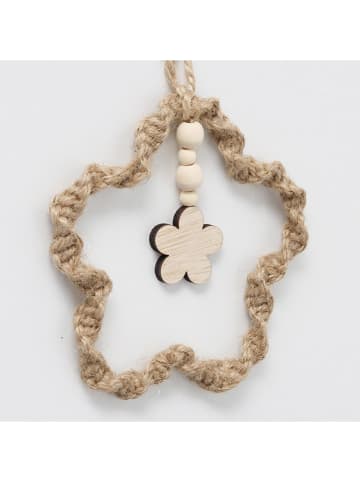 Boltze 3er-Set: Dekoanhänger "Juto" in Beige - (B)18 x (H)12 cm