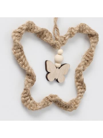 Boltze 3er-Set: Dekoanhänger "Juto" in Beige - (B)18 x (H)12 cm