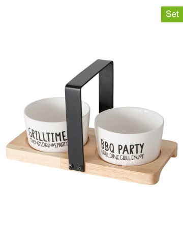 Boltze 3tlg. Servier-Set: "Grillhouse" in Weiß