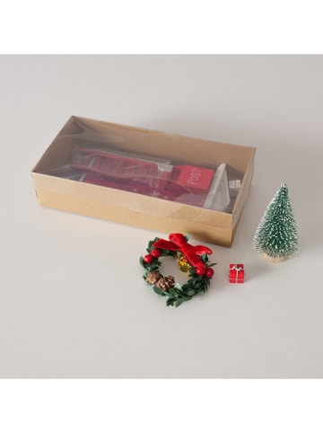 Boltze 8tlg. Set: Dekoaufsteller "Matthäus" in Rot/ Grün - (B)12 x (H)20 cm