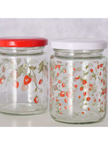 Boltze Słoiki (2 szt.) w kolorze czerwono-białym - 240 ml