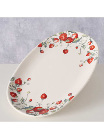 Boltze Półmisek w kolorze biało-czerwonym do serwowania - szer. 18 cm