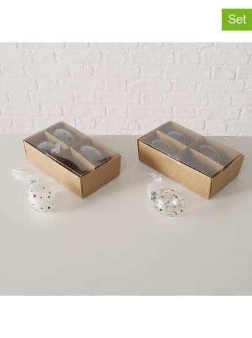 Boltze Zawieszki dekoracyjne (2 x 4 szt.) "Lavina" ze wzorem - wys. 6 cm