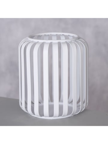 Boltze Windlicht "Viki" in Weiß - (H)12 x Ø 10 cm