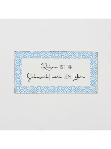 Boltze 4er-Set: Schild "Elena" in Hellblau/ Rosa/ Türkis - (B)40 x (H)20 cm