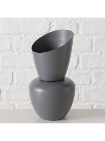 Boltze Vase ''Rundi'' in Dunkelgrau - (H)18 cm