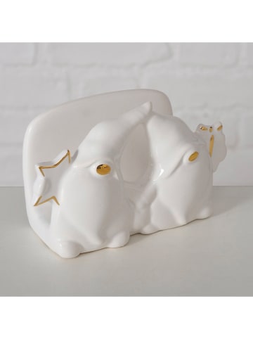 Boltze Serviettenhalter "Maddy" in Weiß/ Gold - (B)13 x (H)8 x (T)6 cm