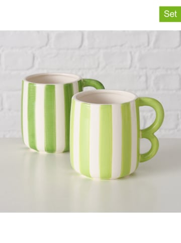 Boltze Kubki (2 szt.) "Bolero" w kolorze zielono-białym