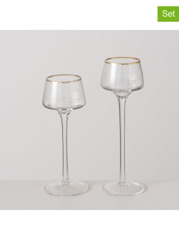 Boltze 2er-Set: Windlichter "Smola" in Transparent